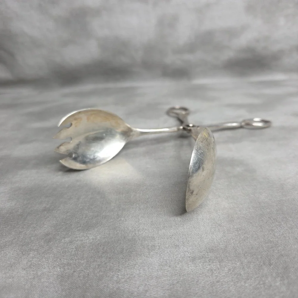 S&B EPNS Sheffield Made In England Silverplate Vintage‎ Salad Tongs
